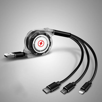 JMT-172170 3-in-1 Telescopic Data Cable with 1m Length and Titanium Alloy Connectors
