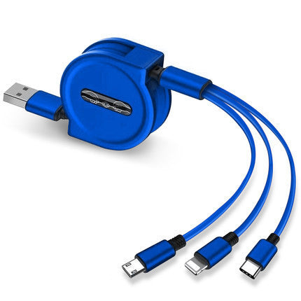 JMT-172170 3-in-1 Telescopic Data Cable with 1m Length and Titanium Alloy Connectors