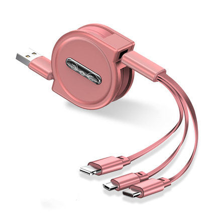 JMT-172170 3-in-1 Telescopic Data Cable with 1m Length and Titanium Alloy Connectors