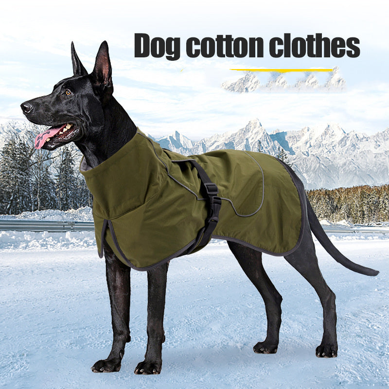 JMT-172618 Warm Military-Style Dog Coat in Cotton - Available in Sizes XS to XXL