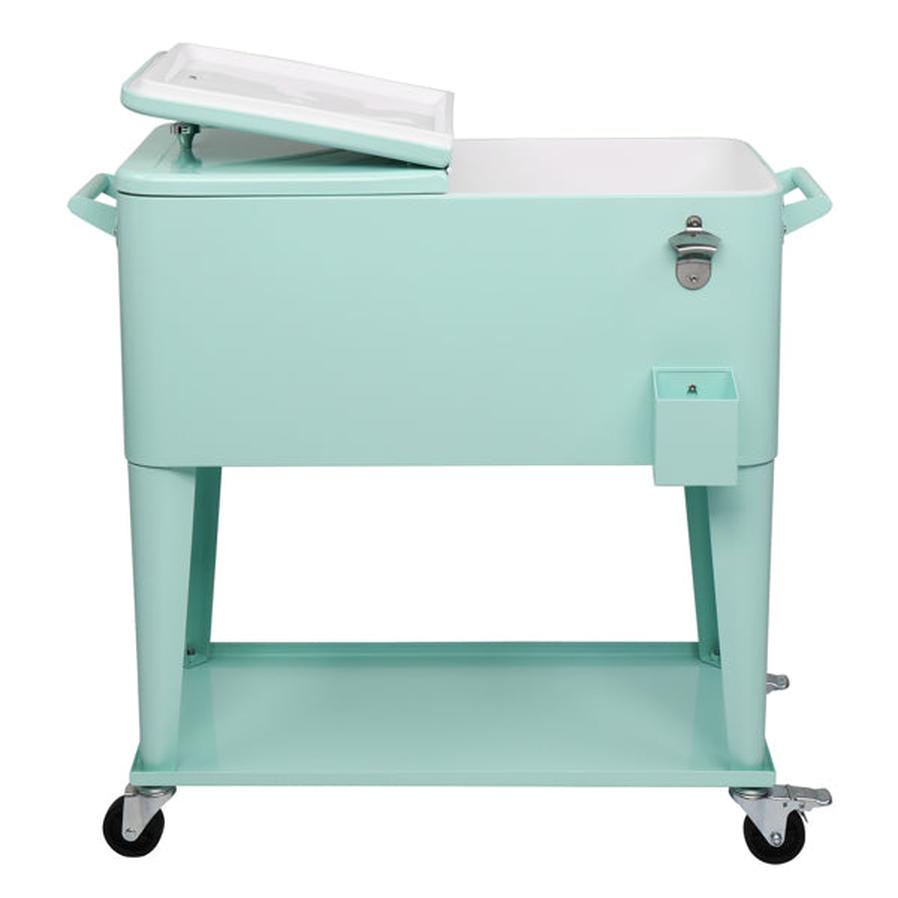 JMT-172874 Mint Green Insulated Freezer Trolley 91x84.5x38.5cm Rectangular Plastic Box