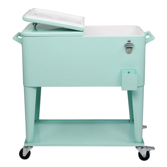 JMT-172874 Mint Green Insulated Freezer Trolley 91x84.5x38.5cm Rectangular Plastic Box