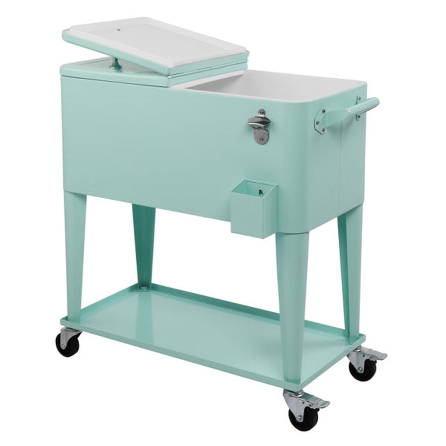 JMT-172874 Mint Green Insulated Freezer Trolley 91x84.5x38.5cm Rectangular Plastic Box