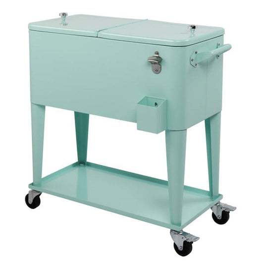JMT-172874 Mint Green Insulated Freezer Trolley 91x84.5x38.5cm Rectangular Plastic Box