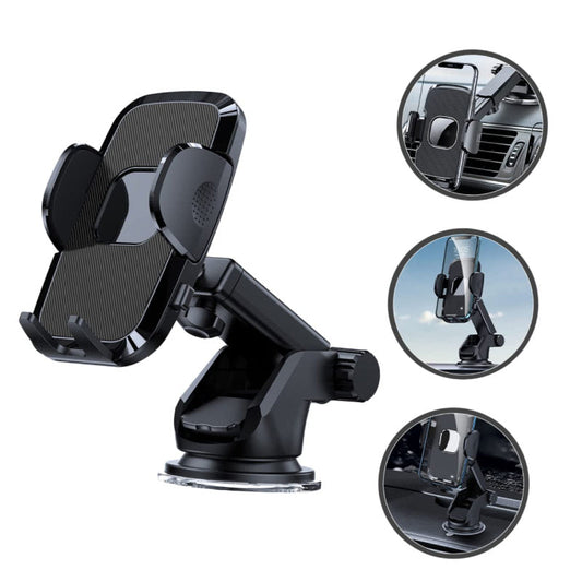 JMT-173002 Multifunctional Car Phone Holder with Strong Suction for Dashboard and Windshield Compatibility