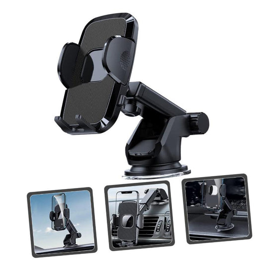 JMT-173002 Multifunctional Car Phone Holder with Strong Suction for Dashboard and Windshield Compatibility