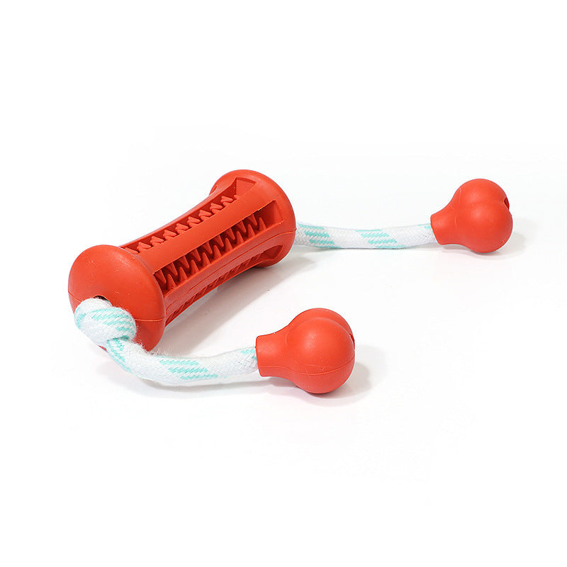 JMT-173130 Natural Rubber Dog Toy for Molar Teeth Cleaning with Rope – Available in Various Colors