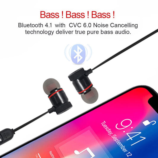 JMT-173130 TWS Magnetic Bluetooth Earbuds with 10m Range and Stereo Sound in Red and Black