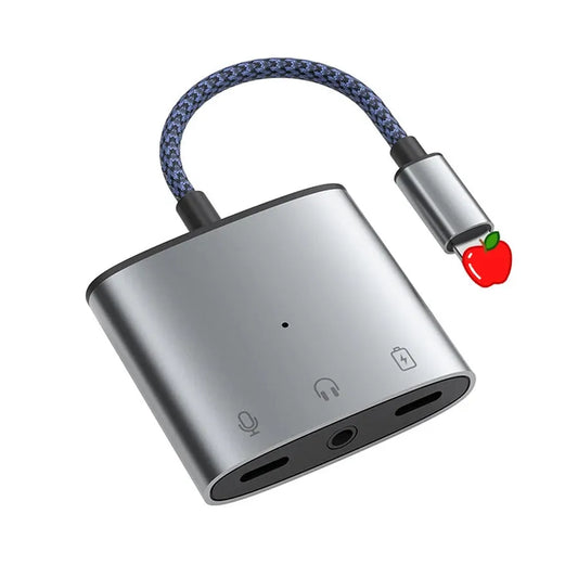 JMT-173642 3 in 1 3.5mm Headphone Adapter with Charging Splitter for iPhone and iPad Devices