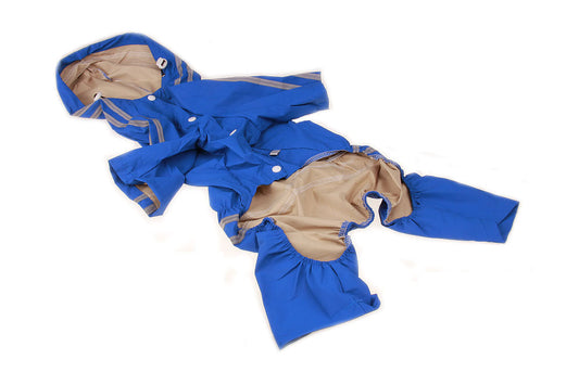 JMT-173770 British Style Dog Raincoat - Acrylic Material, Sizes 3XL-7XL, Available in Blue, Red, Yellow, Green