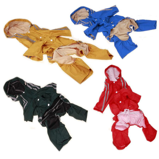 JMT-173770 British Style Dog Raincoat - Acrylic Material, Sizes 3XL-7XL, Available in Blue, Red, Yellow, Green