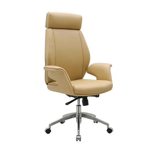 JMT-173898 High Back Ergonomic Leather Office Chair with Reclining Backrest and PU Armrests, 200kg Capacity, Adjustable Height