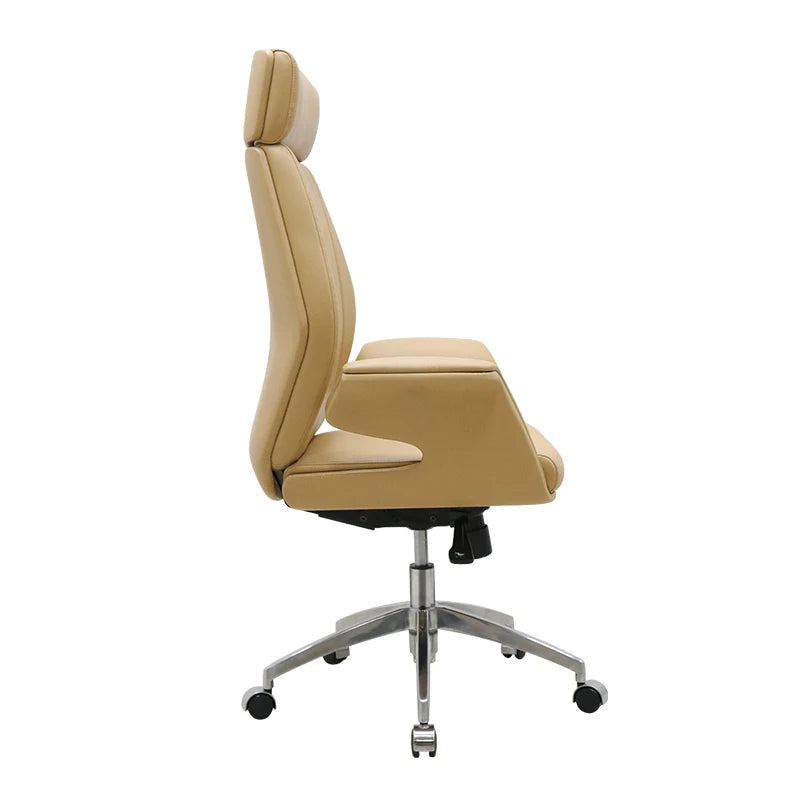 JMT-173898 High Back Ergonomic Leather Office Chair with Reclining Backrest and PU Armrests, 200kg Capacity, Adjustable Height