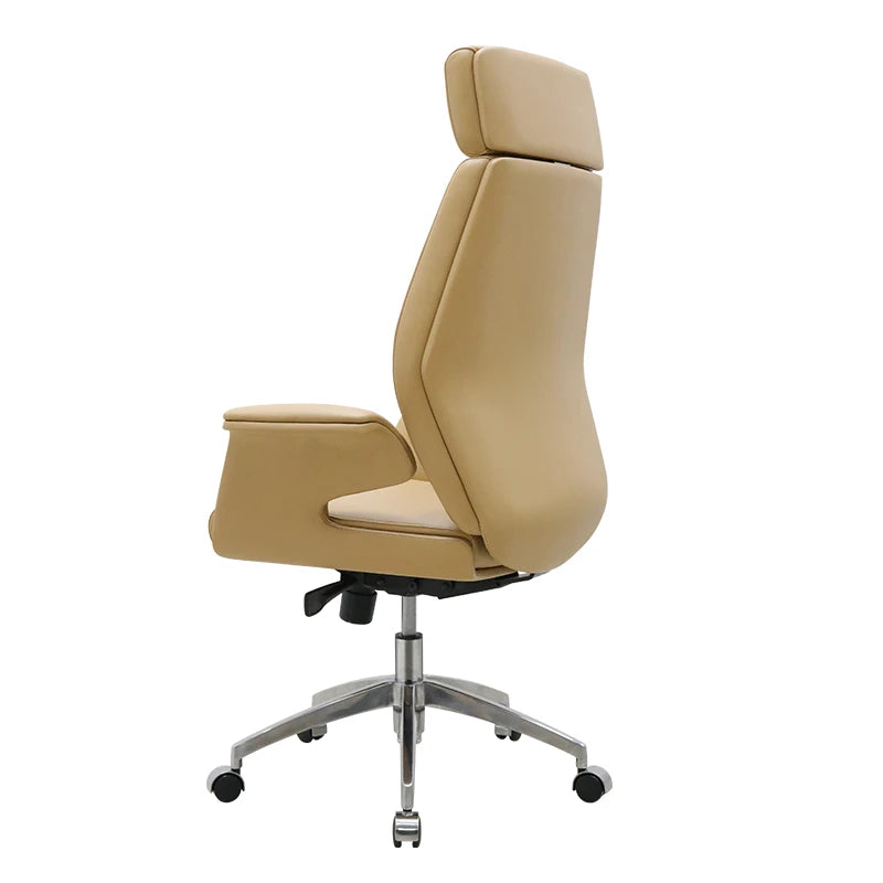 JMT-173898 High Back Ergonomic Leather Office Chair with Reclining Backrest and PU Armrests, 200kg Capacity, Adjustable Height