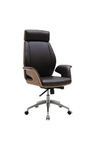 JMT-173898 High Back Ergonomic Leather Office Chair with Reclining Backrest and PU Armrests, 200kg Capacity, Adjustable Height