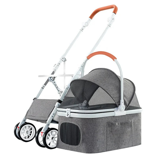 JMT-174090 Foldable 4-Wheel Pet Stroller Travel Carrier for Dogs and Cats