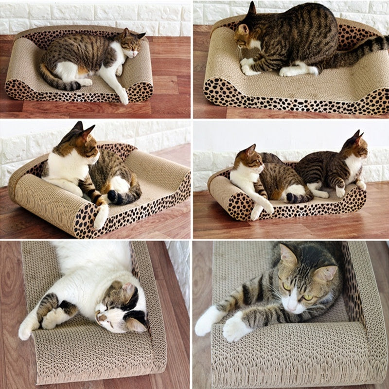 JMT-174154 Extra Large Corrugated Cat Scratch Board with Comfortable Backrest for Claw Grinding and Relaxation