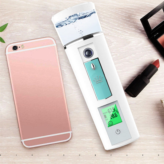 JMT-174282 Portable USB Rechargeable Facial Moisturizer Spray - Simple White Design