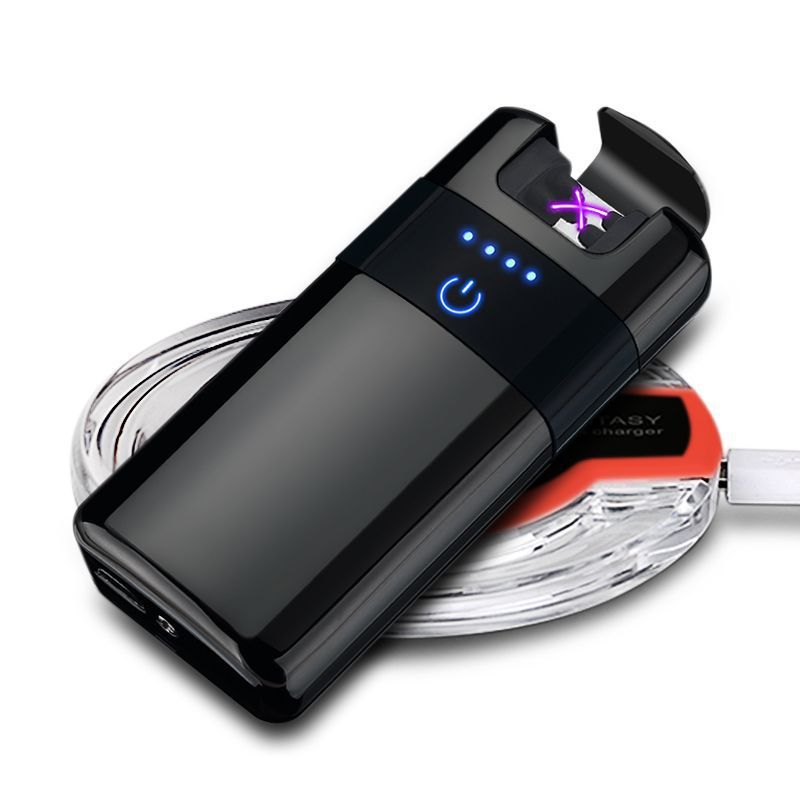 JMT-174474 Dual Laser Induction Wireless Charging Lighter with Gift Box and USB Cable