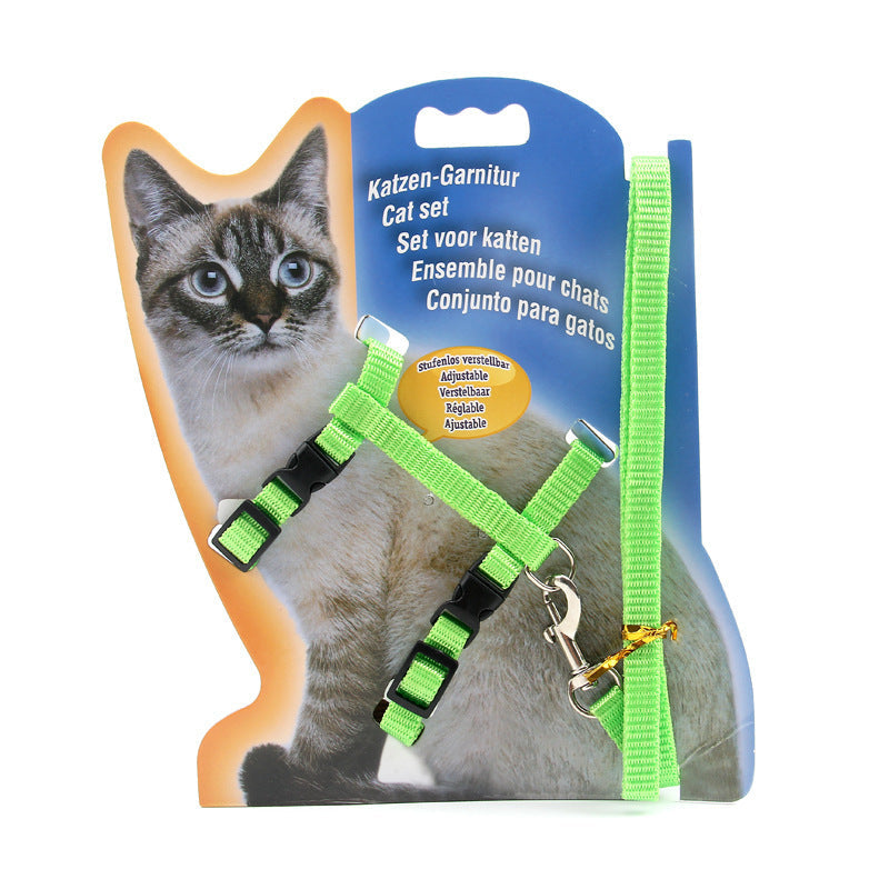 JMT-174474 Multi-Color Nylon Cat Leash with Adjustable Chest Strap