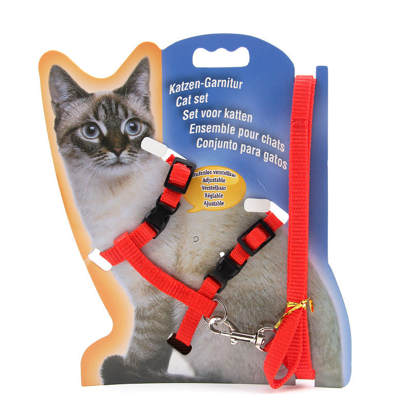 JMT-174474 Multi-Color Nylon Cat Leash with Adjustable Chest Strap