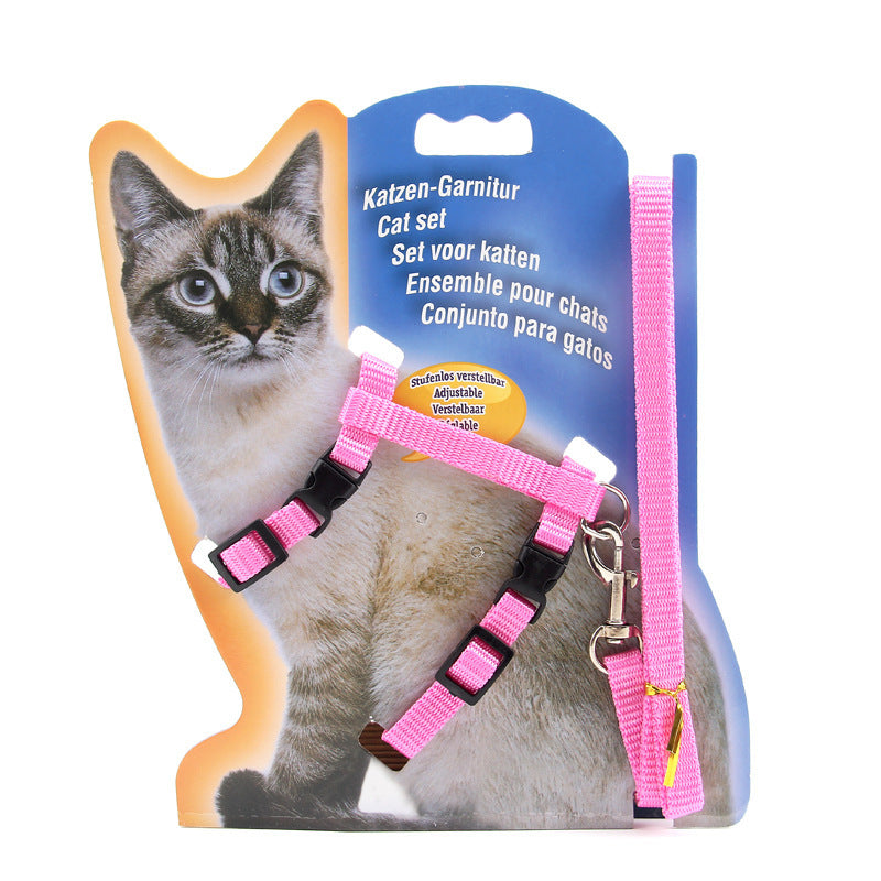JMT-174474 Multi-Color Nylon Cat Leash with Adjustable Chest Strap