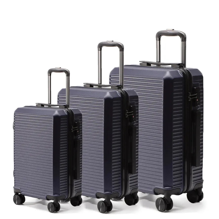 JMT-174858 Classic 3-Piece ABS and PC Hard Shell Trolley Luggage Set for Travelling