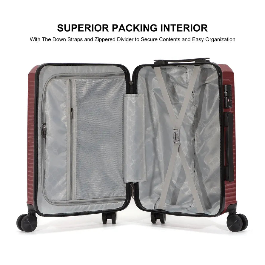 JMT-174858 Classic 3-Piece ABS and PC Hard Shell Trolley Luggage Set for Travelling