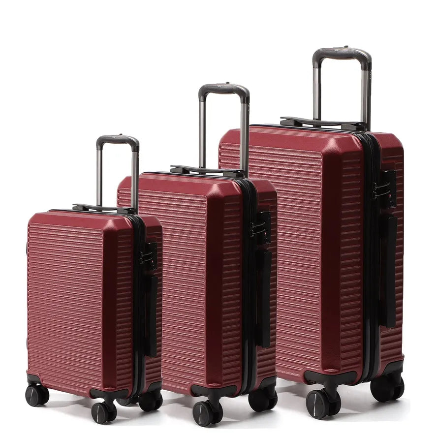 JMT-174858 Classic 3-Piece ABS and PC Hard Shell Trolley Luggage Set for Travelling