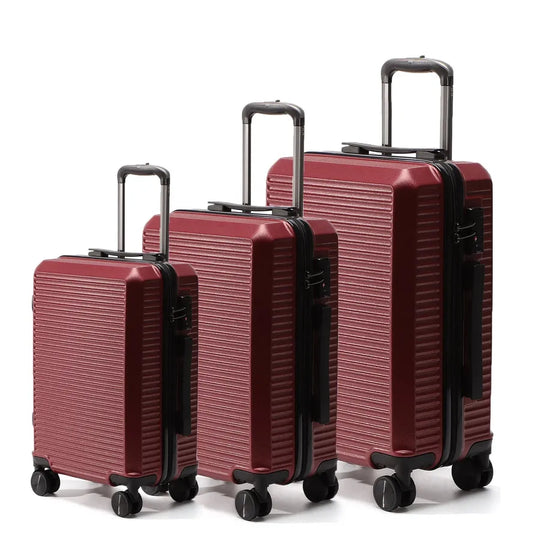 JMT-174858 Classic 3-Piece ABS and PC Hard Shell Trolley Luggage Set for Travelling