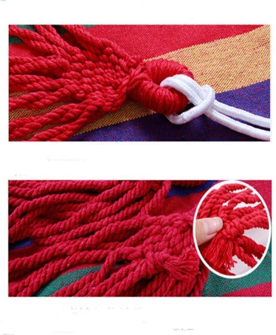 JMT-175178 Outdoor Double Cotton Hammock for Two - Striped Red Design