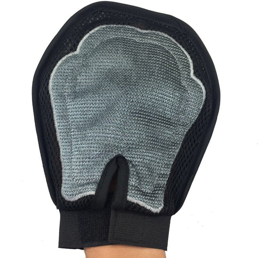 JMT-175370 Two-in-One Double-Sided De-Floating Rubber Pet Bath and Massage Brush with Gloves