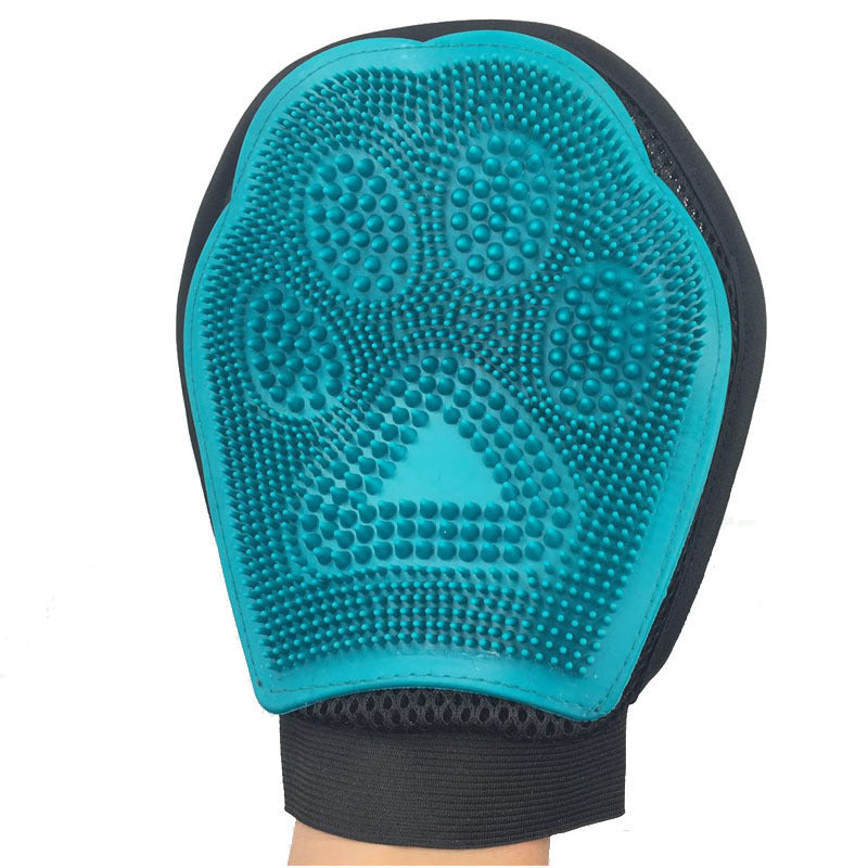 JMT-175370 Two-in-One Double-Sided De-Floating Rubber Pet Bath and Massage Brush with Gloves