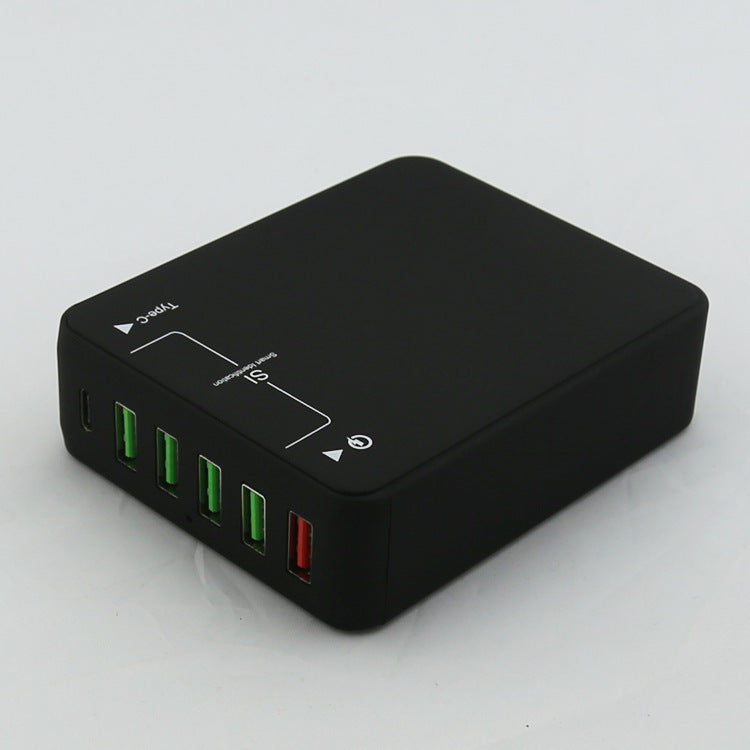 JMT-175626 Black Multi-Port USB Mobile Phone Charger - 8000mA Direct Charging, No Indication Function