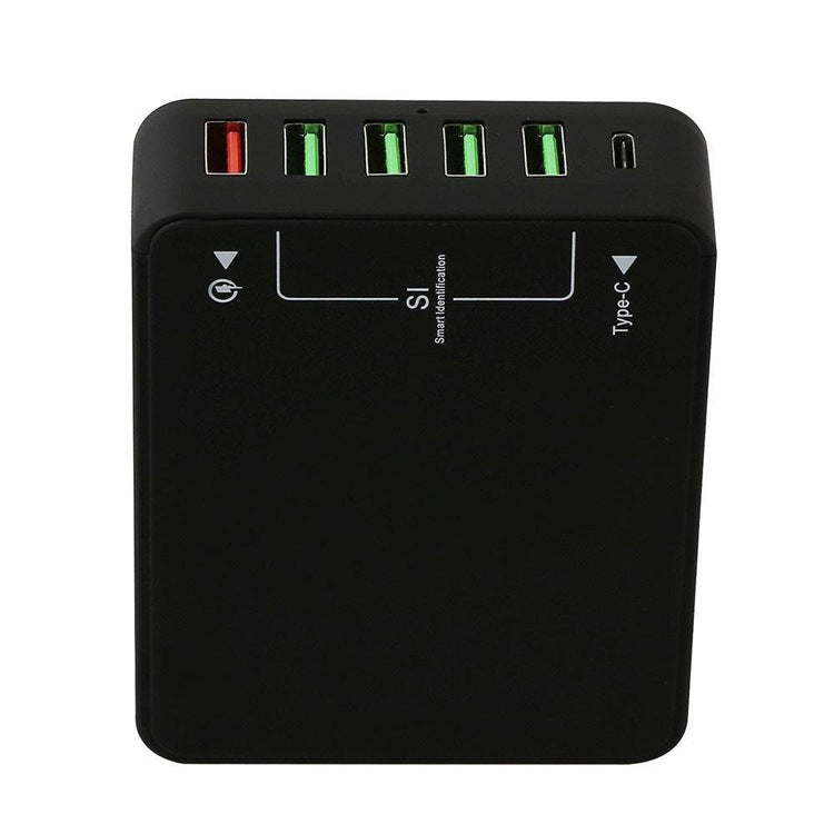 JMT-175626 Black Multi-Port USB Mobile Phone Charger - 8000mA Direct Charging, No Indication Function