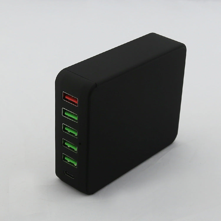 JMT-175626 Black Multi-Port USB Mobile Phone Charger - 8000mA Direct Charging, No Indication Function