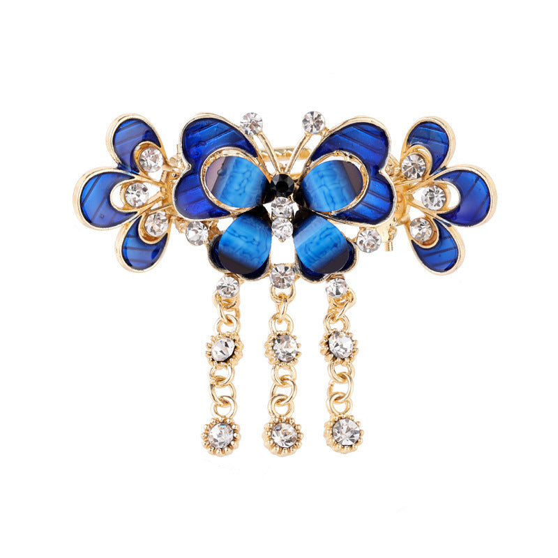 JMT-175818 Butterfly Shape Vintage Alloy Hair Clip with Artificial Crystal