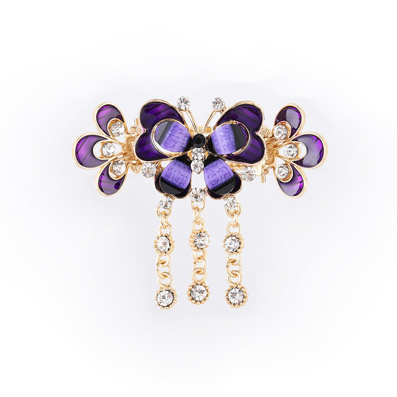 JMT-175818 Butterfly Shape Vintage Alloy Hair Clip with Artificial Crystal