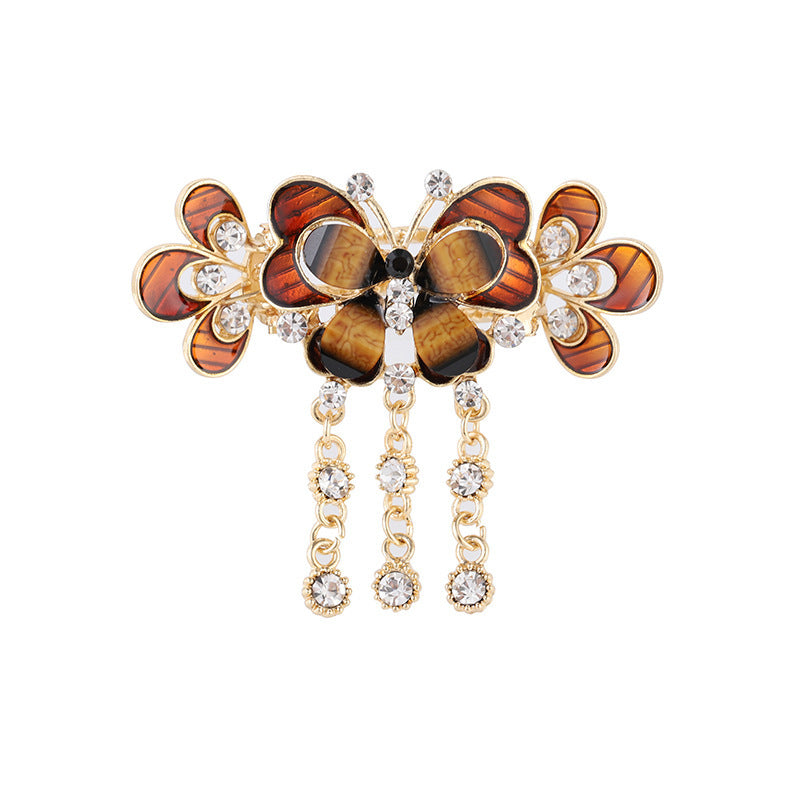 JMT-175818 Butterfly Shape Vintage Alloy Hair Clip with Artificial Crystal