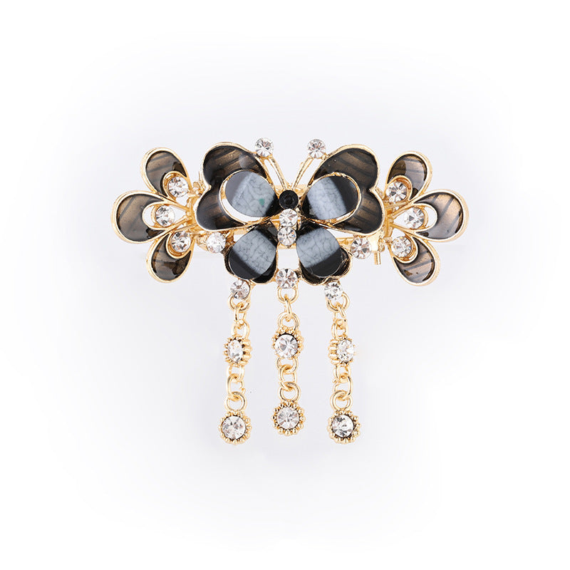 JMT-175818 Butterfly Shape Vintage Alloy Hair Clip with Artificial Crystal