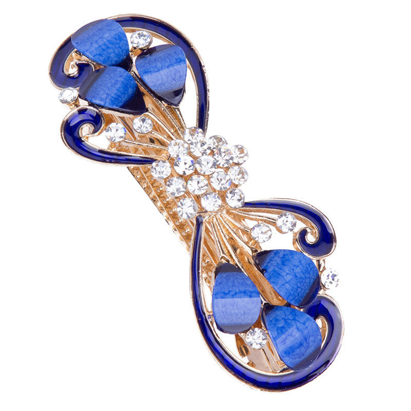 JMT-175818 Butterfly Shape Vintage Alloy Hair Clip with Artificial Crystal