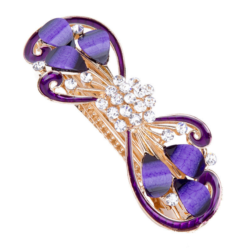 JMT-175818 Butterfly Shape Vintage Alloy Hair Clip with Artificial Crystal