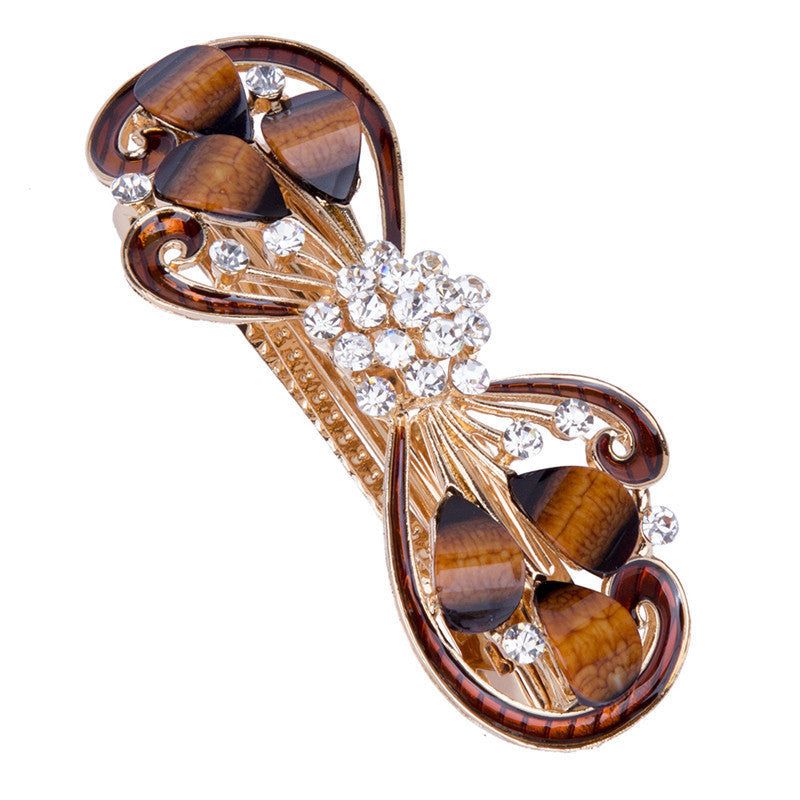 JMT-175818 Butterfly Shape Vintage Alloy Hair Clip with Artificial Crystal