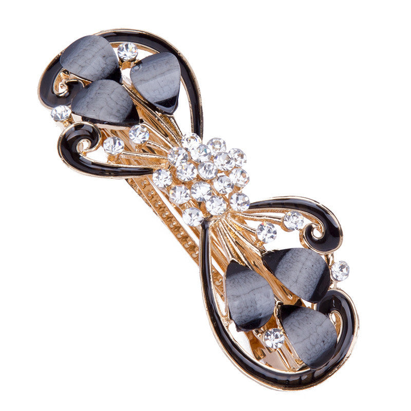 JMT-175818 Butterfly Shape Vintage Alloy Hair Clip with Artificial Crystal
