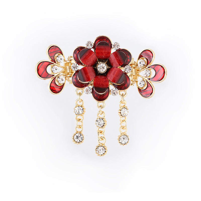 JMT-175818 Butterfly Shape Vintage Alloy Hair Clip with Artificial Crystal