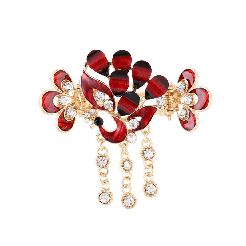 JMT-175818 Butterfly Shape Vintage Alloy Hair Clip with Artificial Crystal