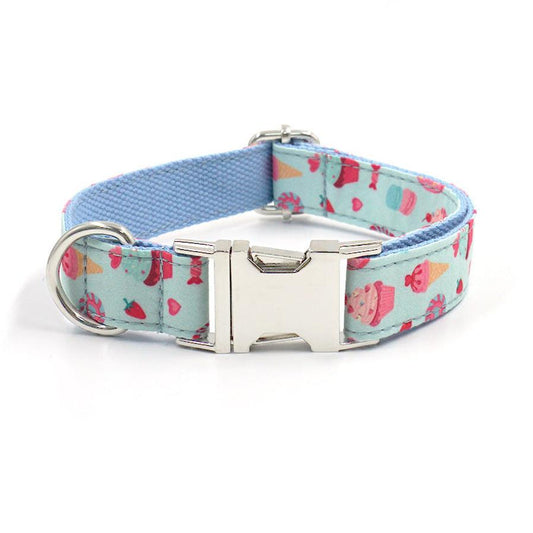 JMT-175946 Macaron Colorful Polyester Dog Collar - Adjustable Sizes XS to XL