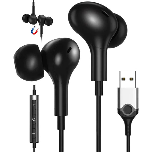 JMT-175946 Noise Cancelling Wired Headset with Microphone for Gaming and PC - Hi-Fi Sound Quality Earbuds