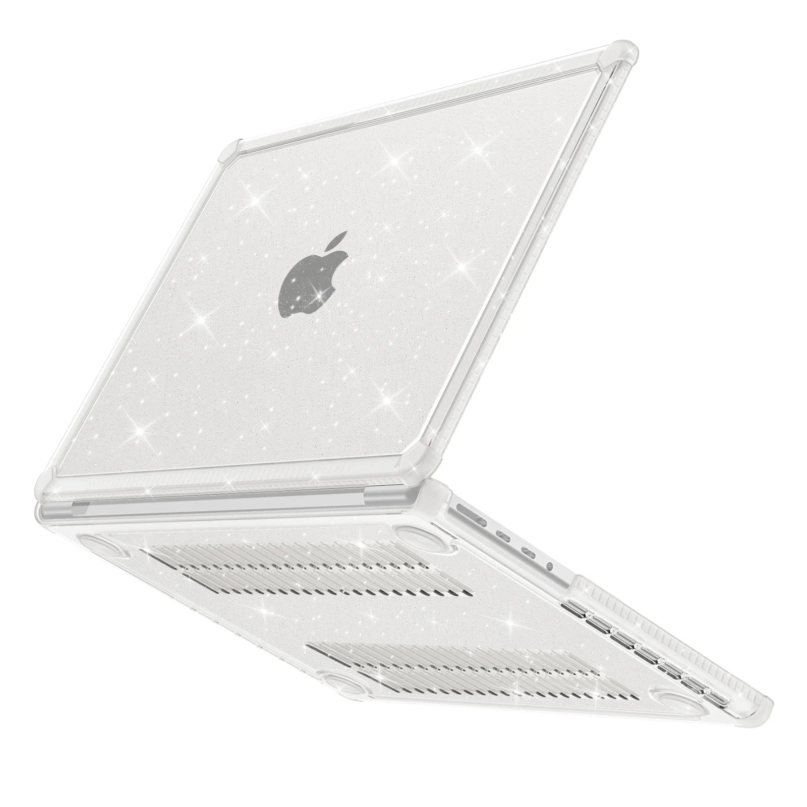 JMT-176010 Crystal TPU Anti-Slip Laptop Case with Louver Design for MacBook Air 13.3 Inches