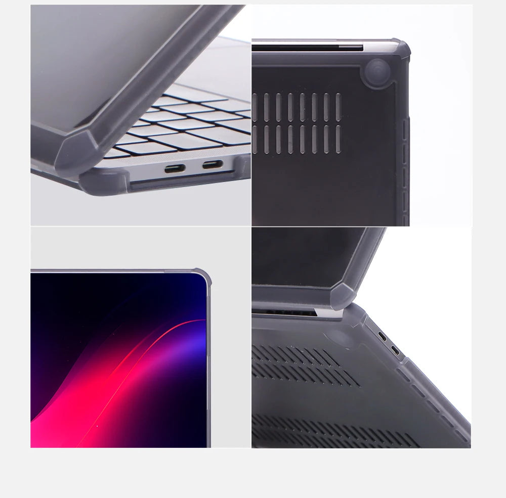 JMT-176010 Crystal TPU Anti-Slip Laptop Case with Louver Design for MacBook Air 13.3 Inches
